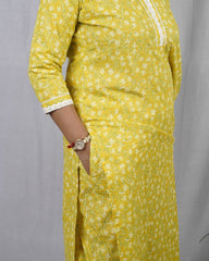 Padma Yellow Cotton Coord Set
