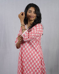 Padma Peach Cotton Coord Set