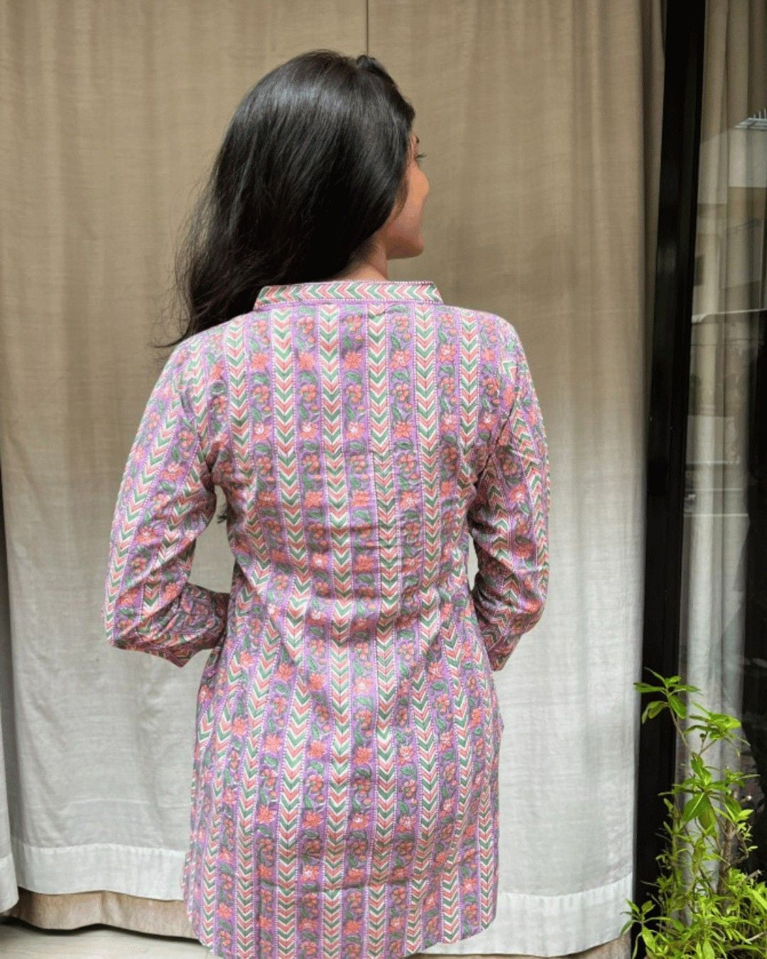 purple cotton short top kurti    