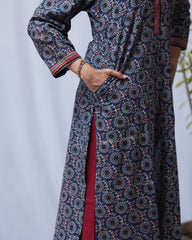 Dipa Ajrakh Cotton Blue Straight Kurta