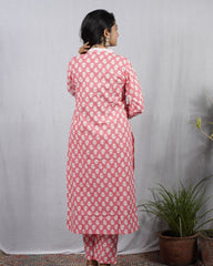 Padma Peach Cotton Coord Set