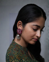 Vanya Ajrakh Cotton Green Straight Kurta