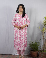 Kaniska Pink Cotton Coord Set