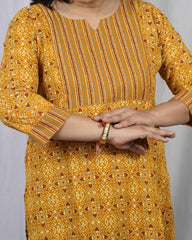 Geet Yellow Cotton Coord Set