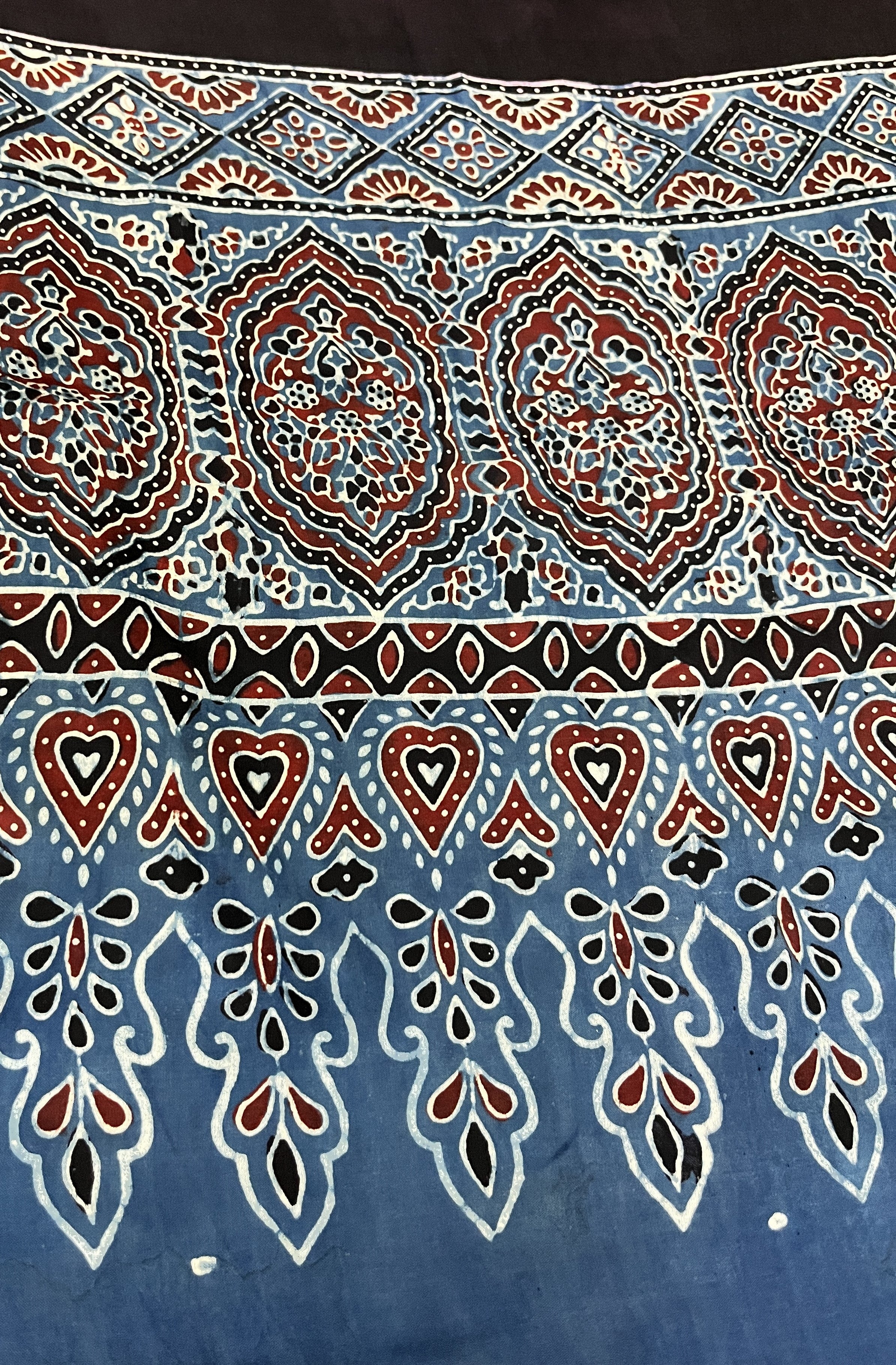 Bandhani Ajrakh Pink and Blue Modal Silk Dupatta