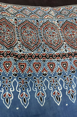 Bandhani Ajrakh Pink and Blue Modal Silk Dupatta