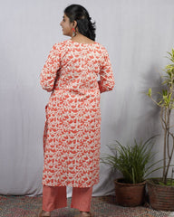 Veda Orange Cotton Coord Set