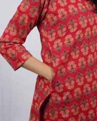 Krina Red Cotton Coord Set