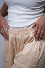 Afghani Beige Cotton Silk Pant