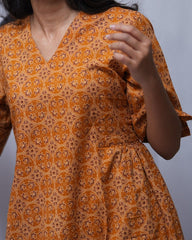 Vedika Cotton Yellow Aline Kurta