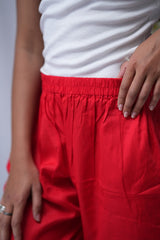 Afghani Red Cotton Silk Pant
