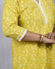 Padma Yellow Cotton Coord Set