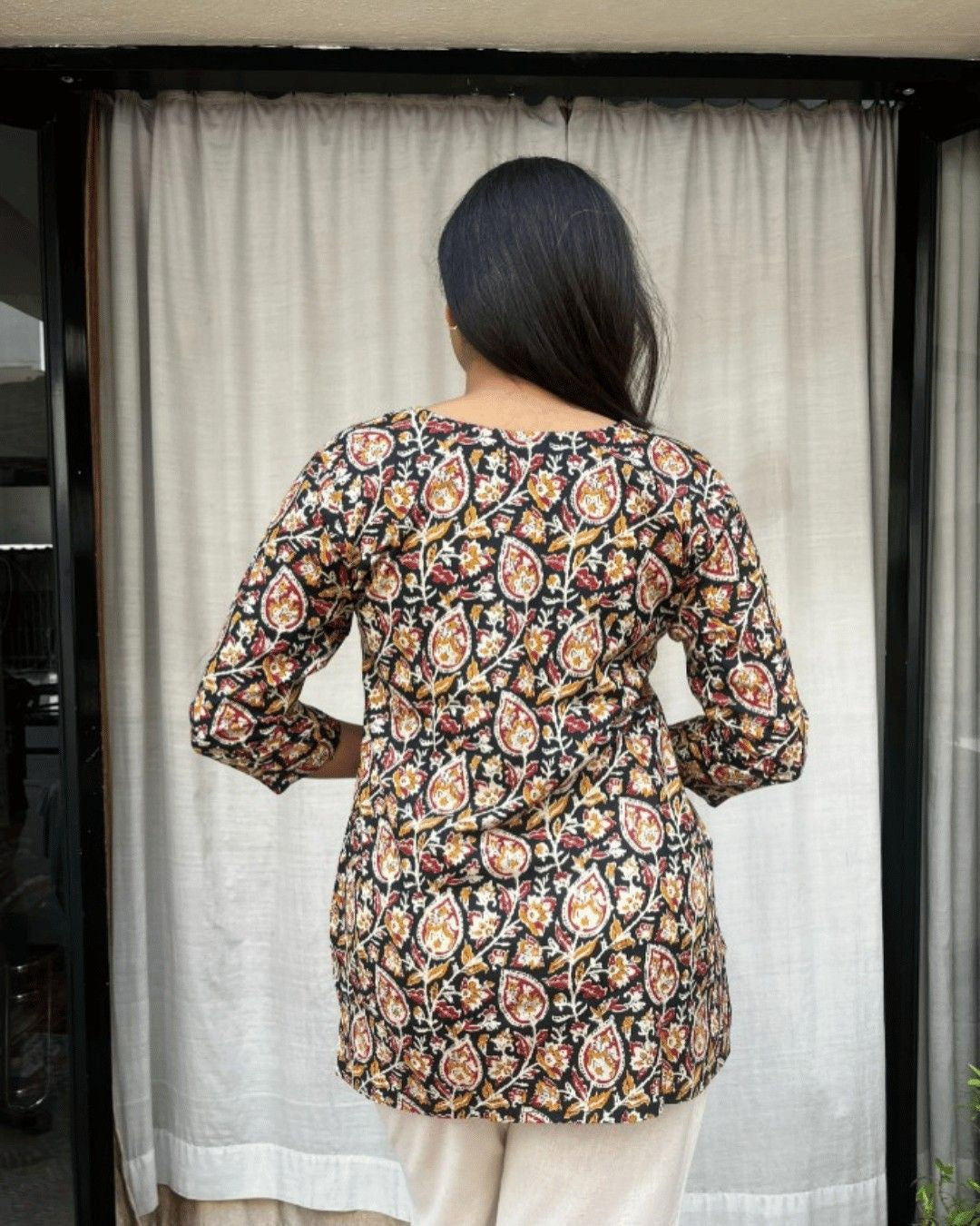 black cotton short top kurti    