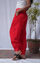 Afghani Red Cotton Silk Pant