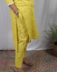 Padma Yellow Cotton Coord Set
