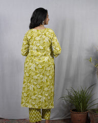 Dhani Green Cotton Coord Set