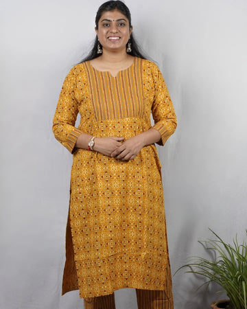 Geet Yellow Cotton Coord Set