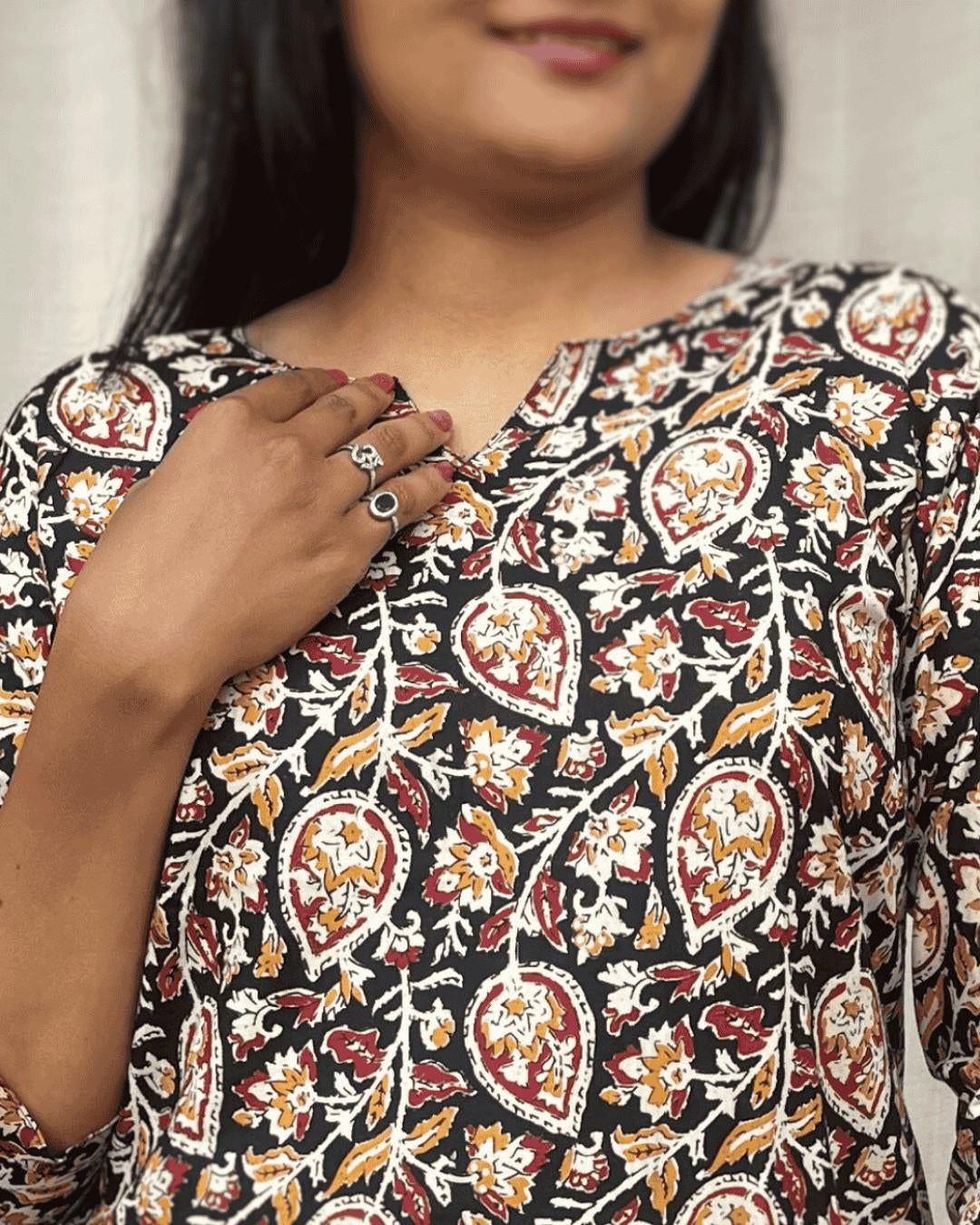 black cotton short top kurti    