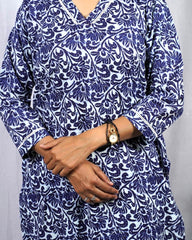 Isha Blue Cotton Coord Set