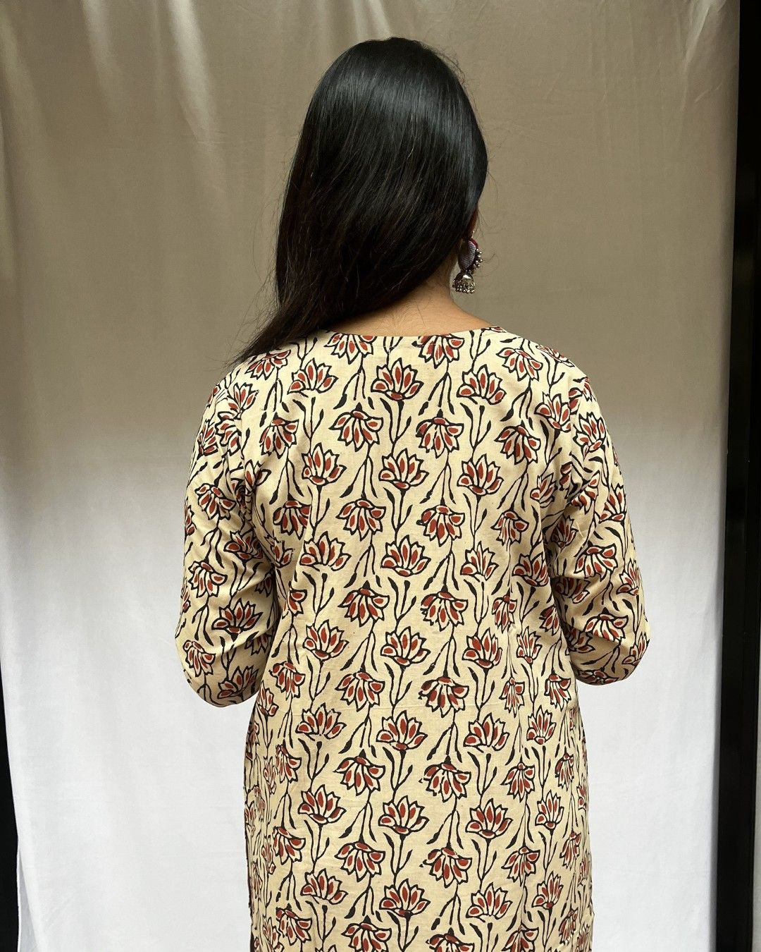 maroon cotton straight kurta     