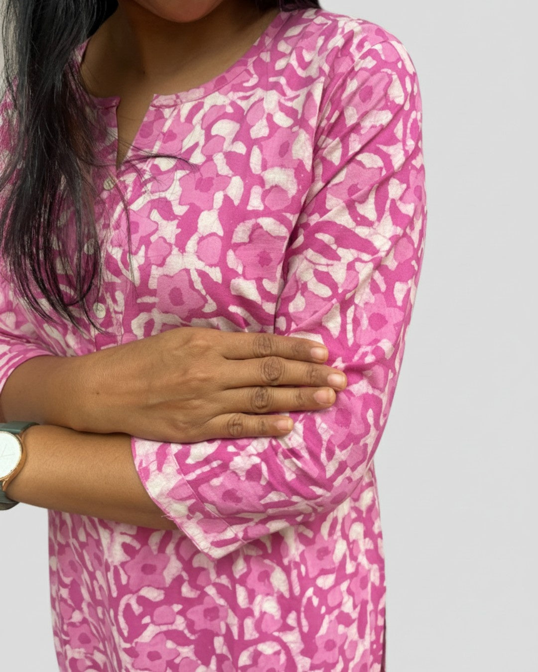 pink cotton straight kurta     