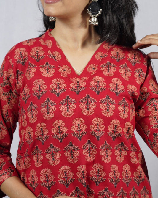 red cotton coord set copy    