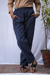 Katha Navy Blue Relaxed Pants
