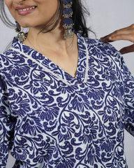 Isha Blue Cotton Coord Set