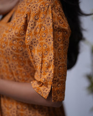 Vedika Cotton Yellow Aline Kurta