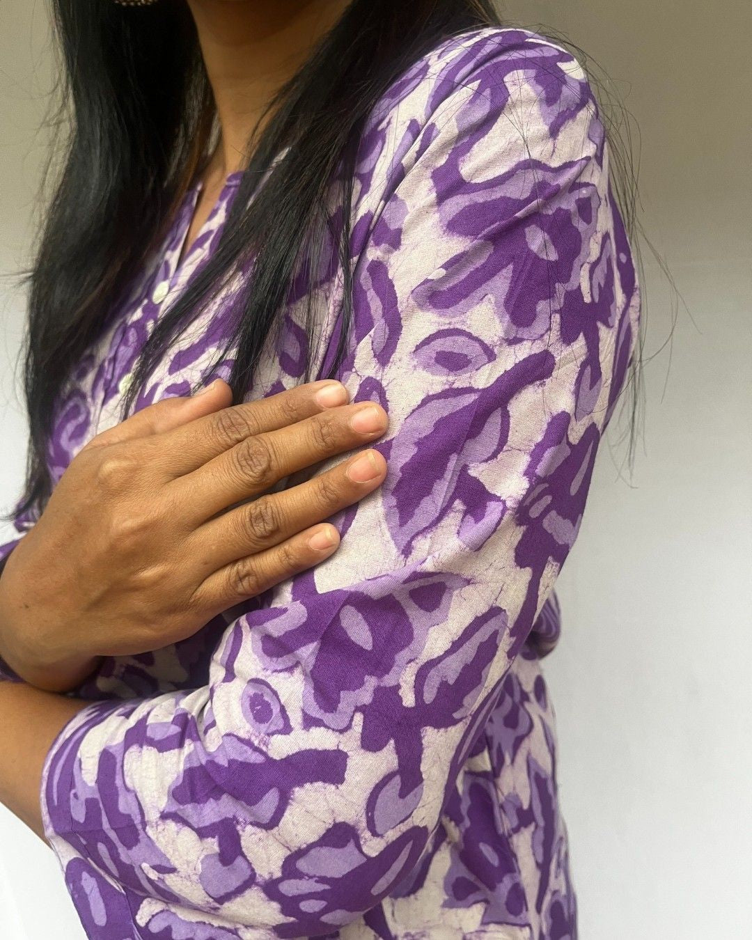 purple cotton straight kurta     