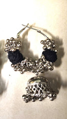 Nova Black Hoop Earrings