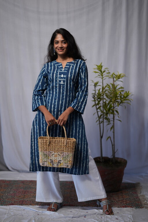 Bhumi Indigo Cotton Straight Kurta