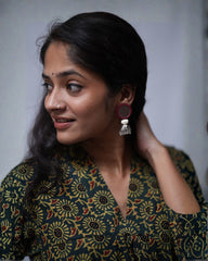 Shreya Ajrakh Cotton Green Aline Kurta