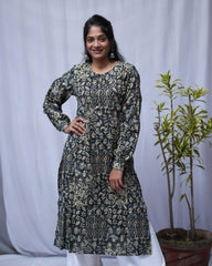 Zara Cotton Black Straight Kurta