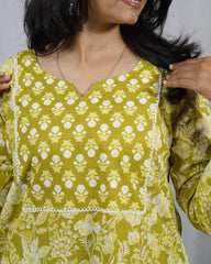 Dhani Green Cotton Coord Set