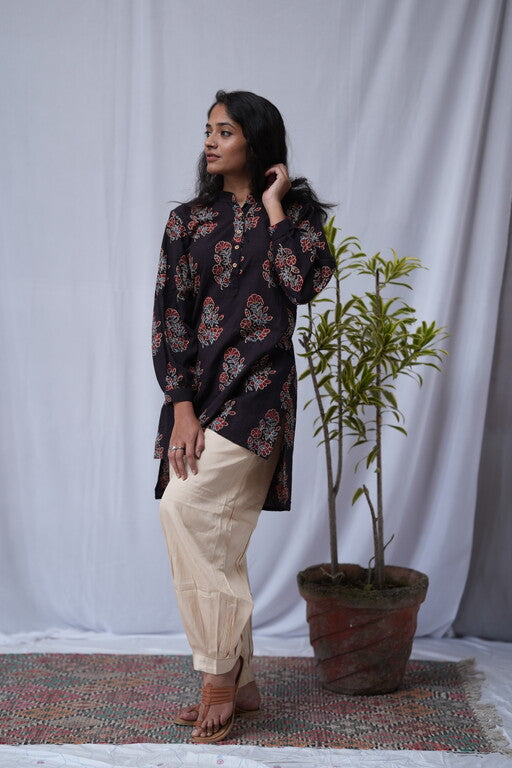 beige cotton silk pant     