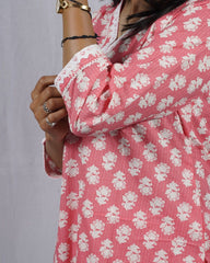 Padma Peach Cotton Coord Set