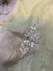 Lucknowi Chikankari Ombre Yellow Kota Silk Dupatta