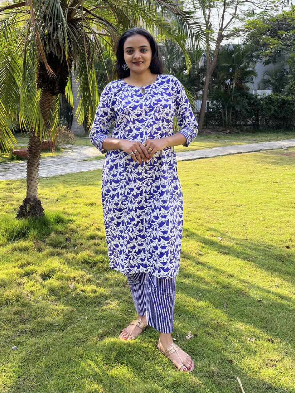 Veda Purple Cotton Coord Set