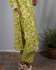 Dhani Green Cotton Coord Set