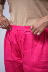 Afghani Pink Cotton Silk Pant