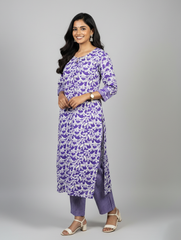 Veda Purple Cotton Coord Set