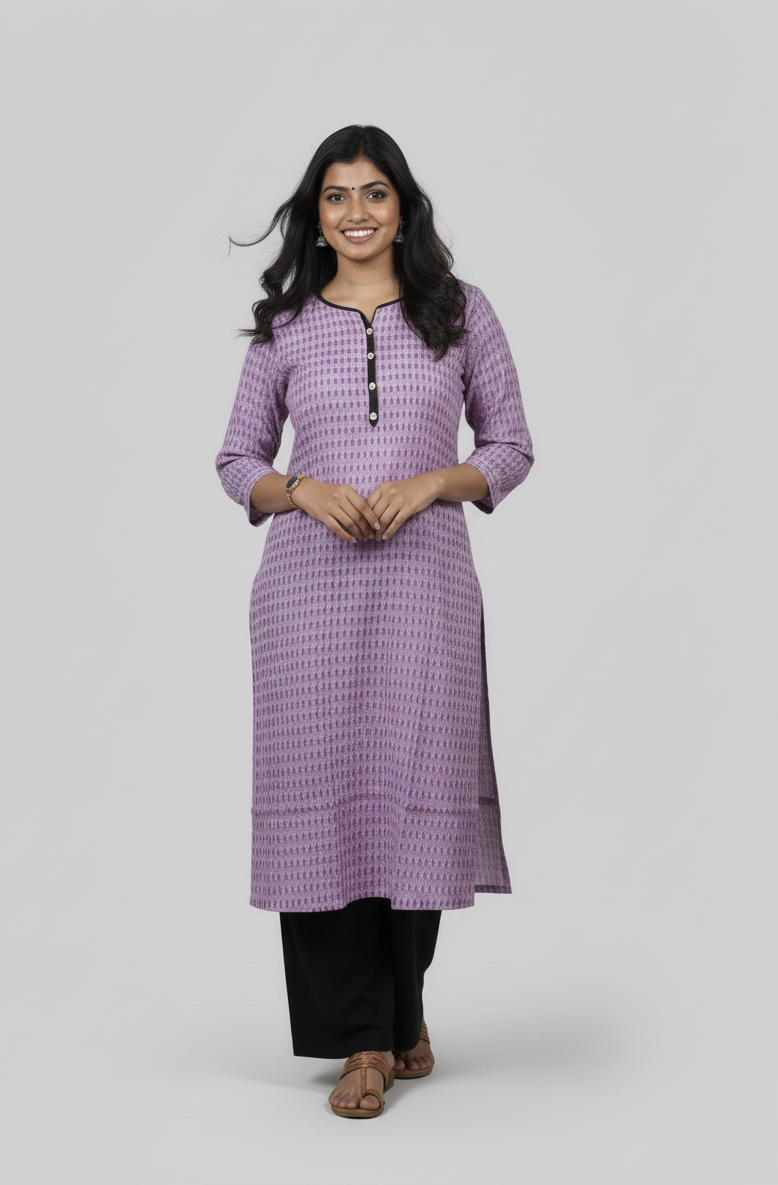 Ayesha Cotton Purple Straight Kurta