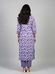 Veda Purple Cotton Coord Set