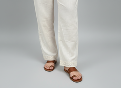 Kesha Off White Cotton Pant