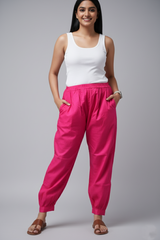 Afghani Pink Cotton Silk Pant