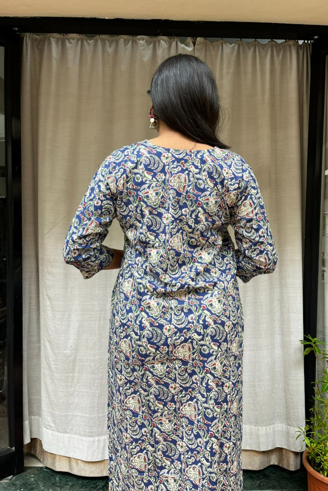 Gayatri Blue Cotton Straight Kurta