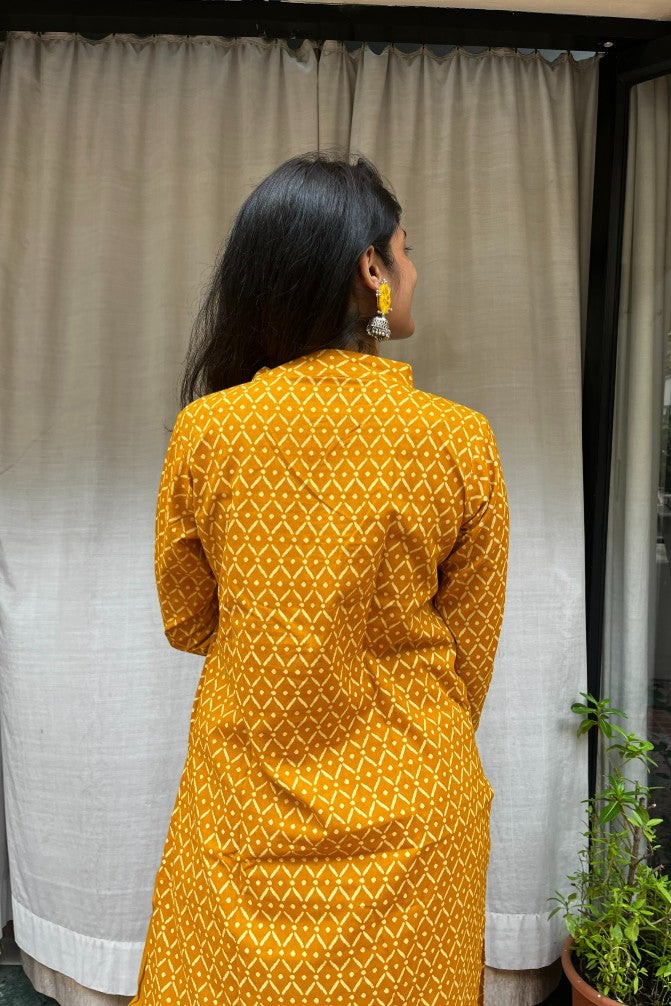 Charvi Yellow Cotton Coord Set