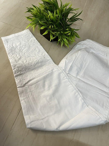 white non transparent lucknowi pant    