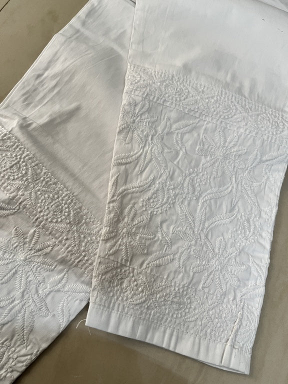 white non transparent lucknowi pant    